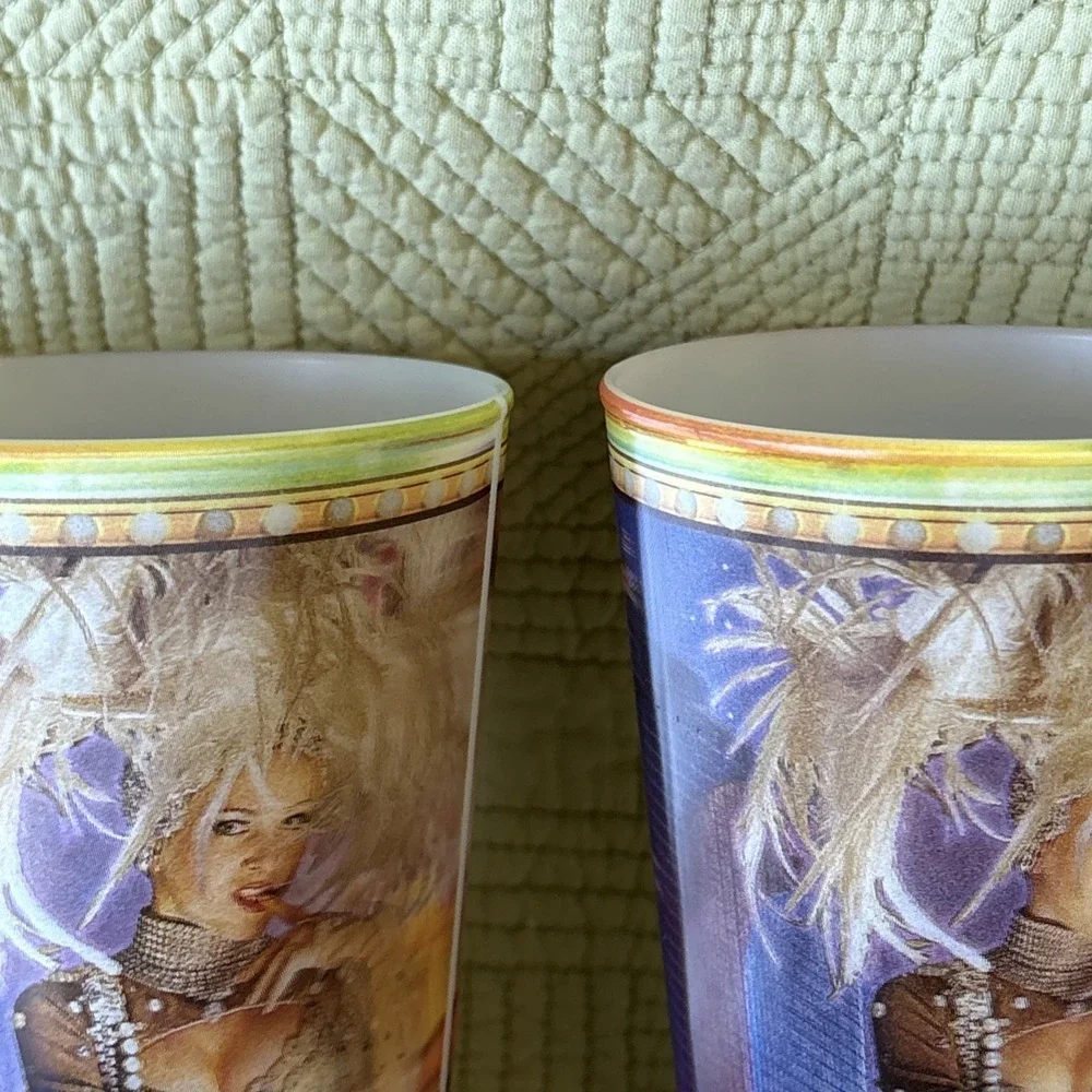 Vintage Rio Hotel & Casino LasVegas Holographic 3D Drinking Cup Set 2 Pegasus